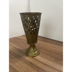 Vintage Solid Brass Candle Holder 7.5”